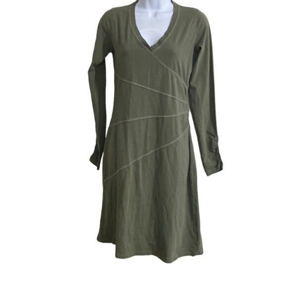 Athleta dress Sunburst nectar V neck green women XS yoga training outdoor - Picture 2 of 11